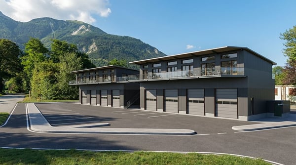Gewerbehallen (mit Büro) mit Parkplatz in Leuk zu vermieten 1