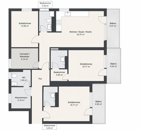 Modernes Studio mit Balkon – Ideal für Ferien & Investment 6