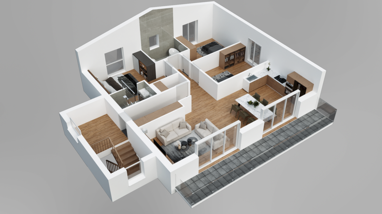 Appartement de 4,5 pièces dans les combles aux Neyres
