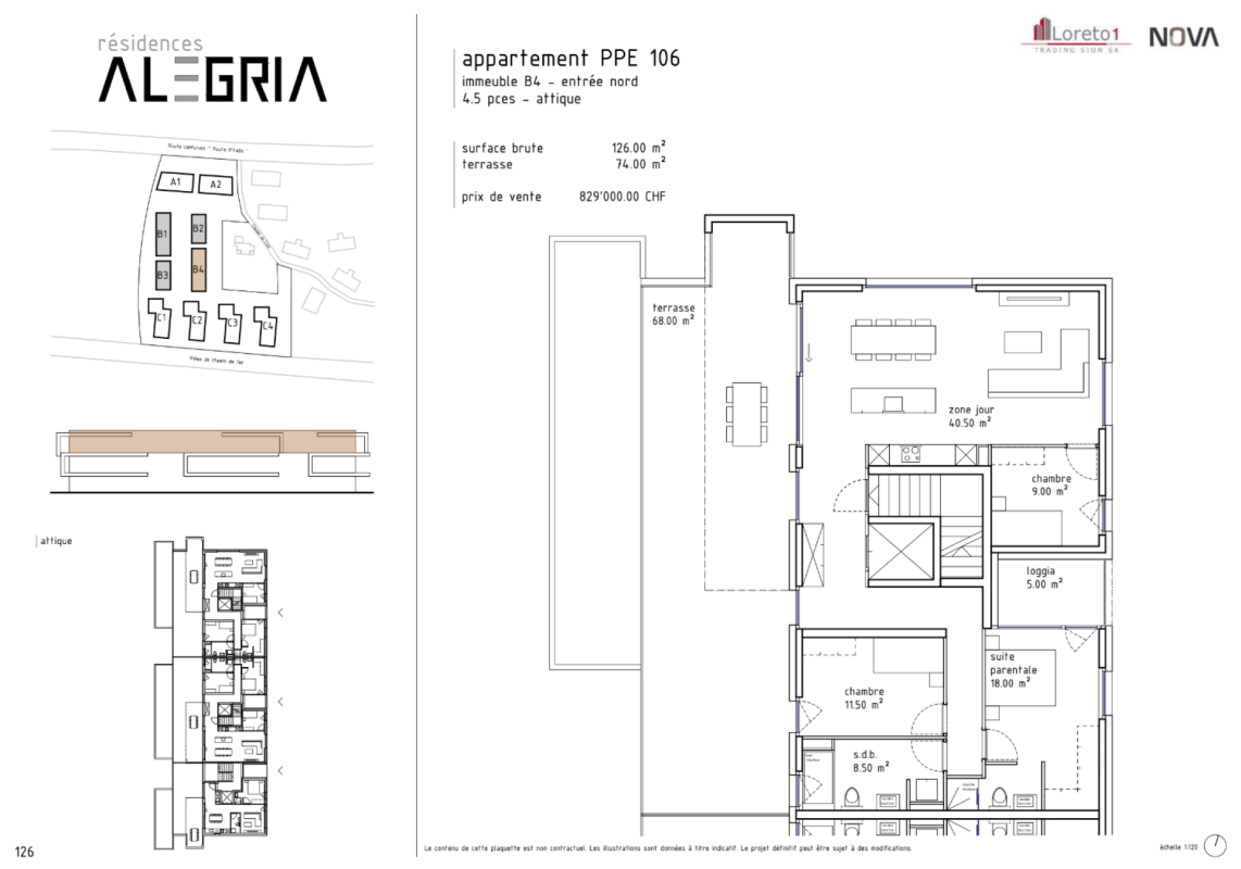 Alegria Uvrier - Appartement 106 attique -