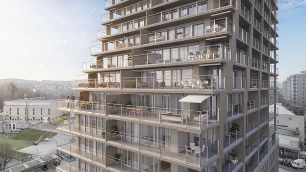 Le dernier balcon de près de 50 m². Une terrasse qui devient une véritable pièce à vivre. 3