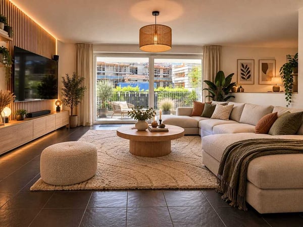 Grand appartement duplex en rez de jardin, immeuble Minergie 5