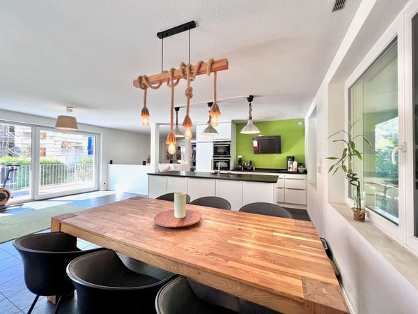 Grand appartement duplex en rez de jardin, immeuble Minergie 3