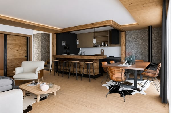 Chalet neuf 5.5 pces en ossature bois avec vue panoramique sur le lac et les Alpes 5