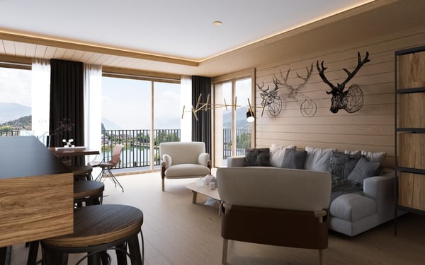 Chalet neuf 5.5 pces en ossature bois avec vue panoramique sur le lac et les Alpes 4
