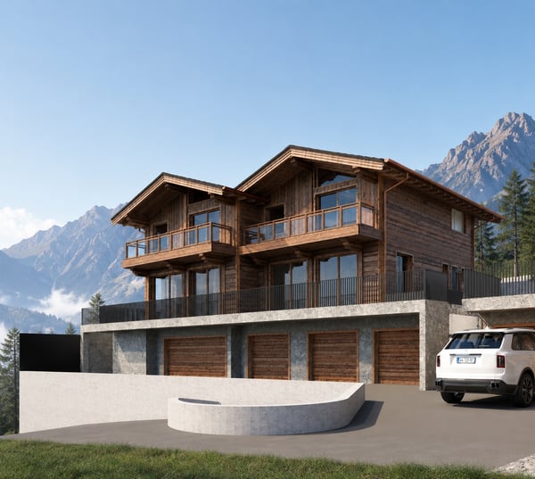 Chalet neuf 5.5 pces en ossature bois avec vue panoramique sur le lac et les Alpes 3