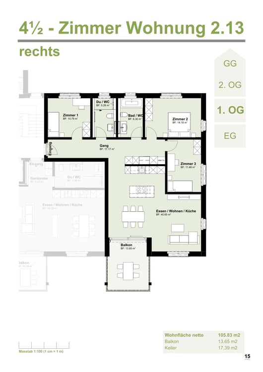 Grosszüge 4.5-Zimmerwohnung 1.OG in modernem Neubau 2