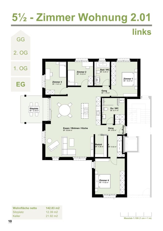 Grosszüge 5.5-Zimmerwohnung EG in modernem Neubau 2