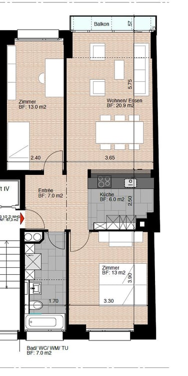 Moderne Wohnung direkt am Eigerplatz 8