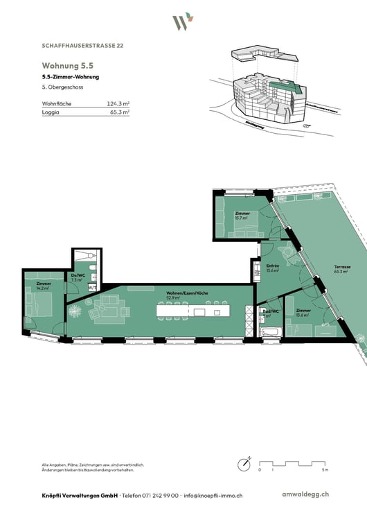 Moderne 4.5-Zimmer-Terrassenwohnung im Neubau Am Waldegg im 5. OG, Whg. 5.5 17
