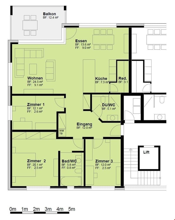 mit Aussicht - grosszügige, moderne Wohnung 9