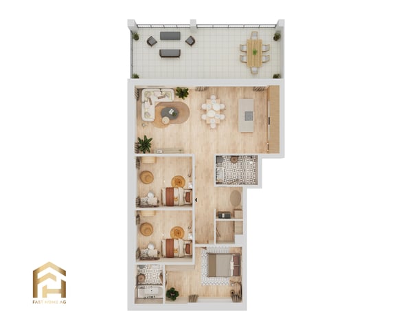 Attraktiv gelegene 4.5 Zimmerwohnung im Erdgeschoss West 2