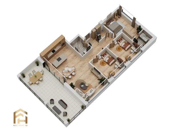 Attraktiv gelegene 4.5 Zimmerwohnung im Erdgeschoss West 5