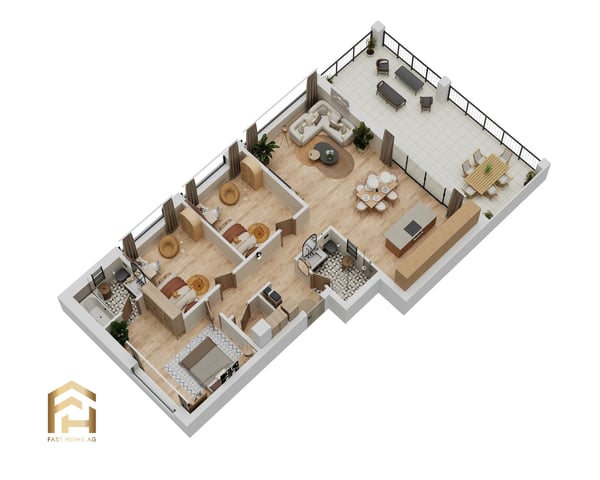 Attraktiv gelegene 4.5 Zimmerwohnung im Erdgeschoss West 7