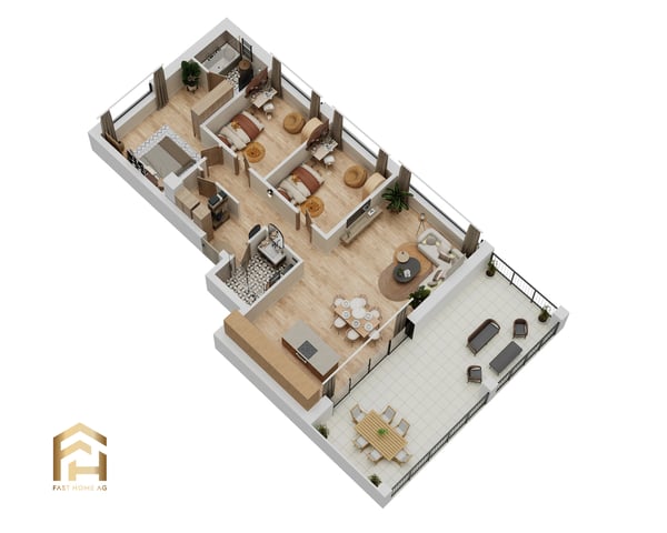 Attraktiv gelegene 4.5 Zimmerwohnung im Erdgeschoss West 4