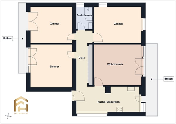 Zentral gelegene 4.5 ZWG mit Balkon und Gartensitzplatz 12