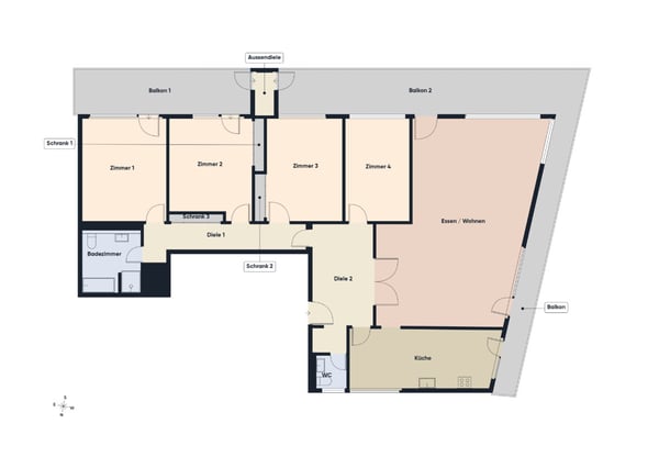Exklusiv inmitten Visp: Renovierte 2.5ZWG,Umlaufbalkon, Lift&Garage 10