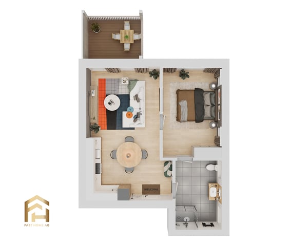Kompakte 2.5-Zimmerwohnung mit Nordost-Balkon 7