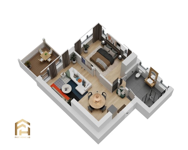 Kompakte 2.5-Zimmerwohnung mit Nordost-Balkon 9