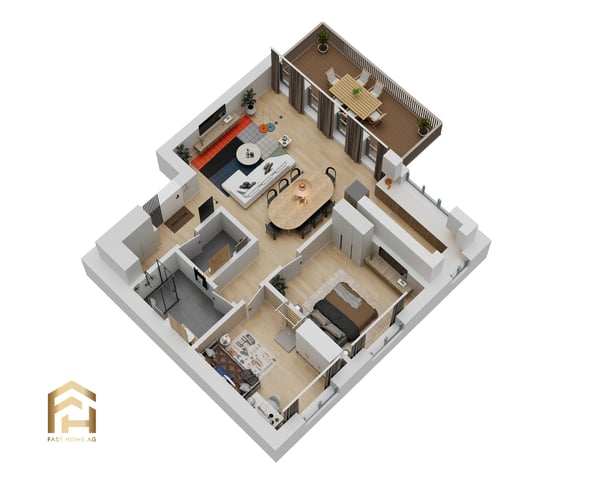 3.5-Zimmerwohnung mit Südwest-Balkon im Erdgeschoss 7