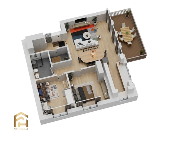 3.5-Zimmerwohnung mit Südwest-Balkon im Erdgeschoss 8