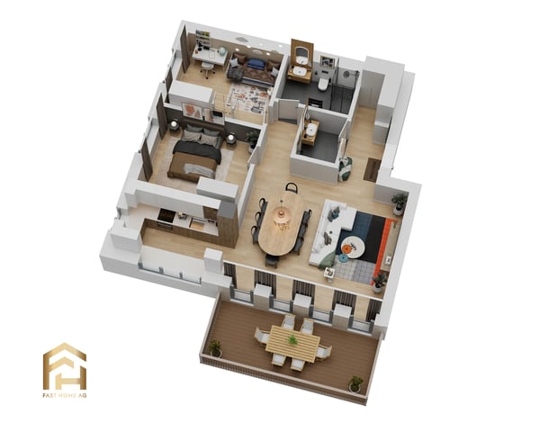 3.5-Zimmerwohnung mit Südwest-Balkon im Erdgeschoss 9