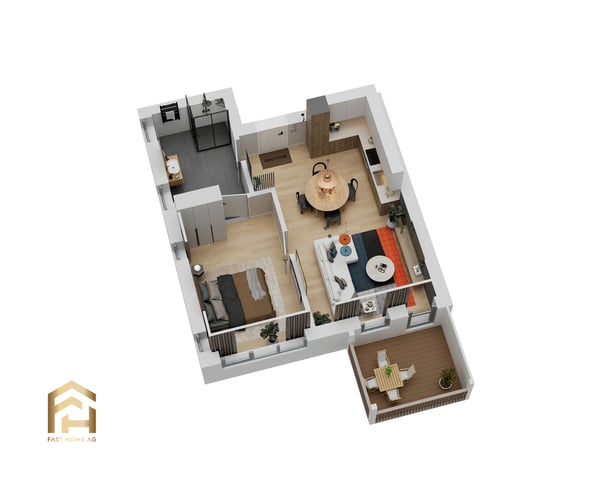 Helle 2.5-Zimmer-Dachwohnung in Ulrichen 10