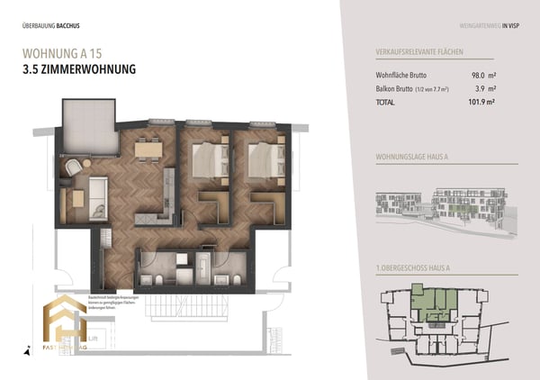 Wohnprojekt BACCHUS: Neubau 3.5 ZWG mit Weitblick 3