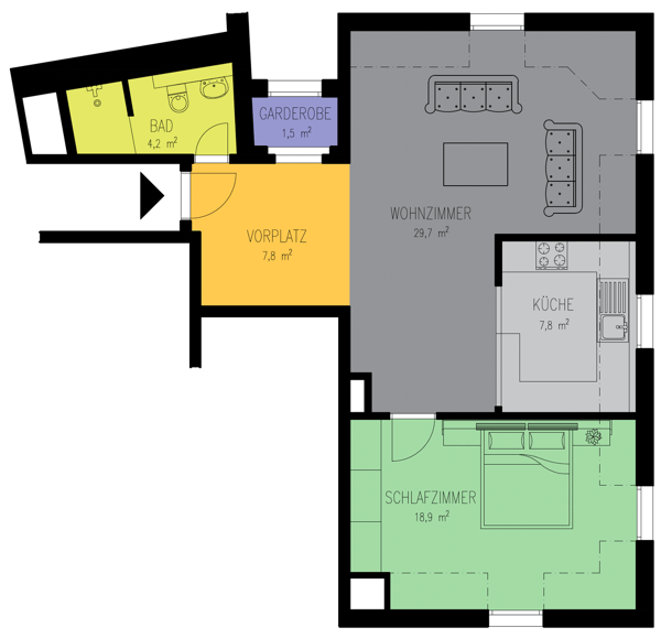 Charmante 1.5-Zimmer-Dachwohnung in historischem Gebäude 8