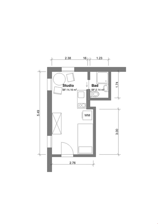 Renoviertes und möbliertes Studio in Schüpbach 7