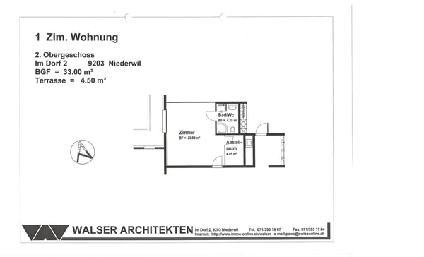 1-Zimmer-Wohnung in Niederwil zu vermieten 2