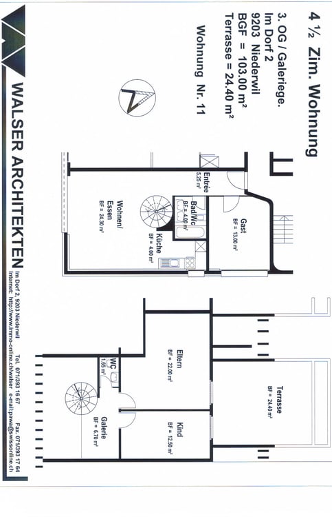 schöne 4.5-Zimmer-Attikawohnung im Zentrum von Niederwil 2