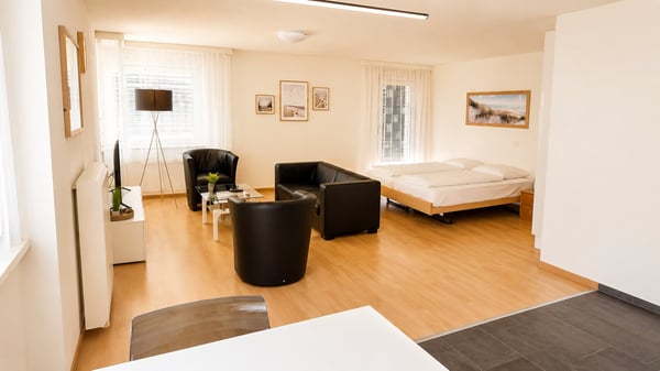 Möbliert wohnen im Herzen von Biel – 40 m², Balkon, Klima & Sauna 3