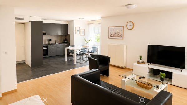 Möbliert wohnen im Herzen von Biel – 40 m², Balkon, Klima & Sauna 2