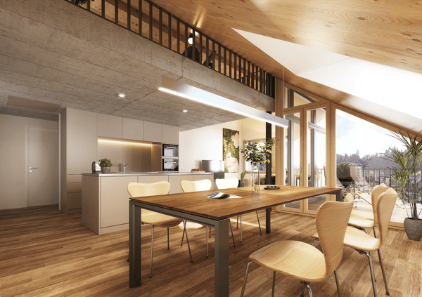 Moderne 4.5-Zimmer-Dachwohnung in ruhiger Lage von Heimberg 3