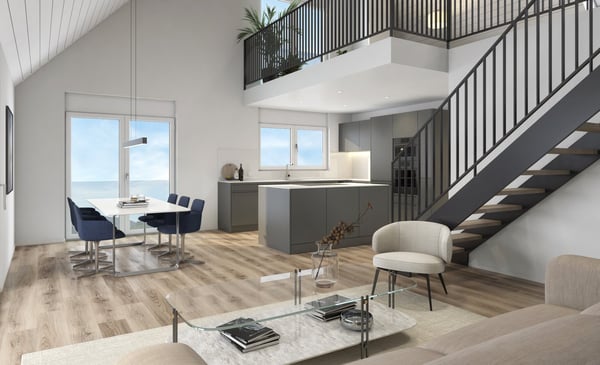 Moderne 1.5-Zimmer-Dachgeschosswohnung mit Galerie an ruhiger Lage von Etziken 9