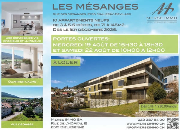 PORTES OUVERTES - Attique neuf de 5.5 pièces avec terrasse de 40 m2
