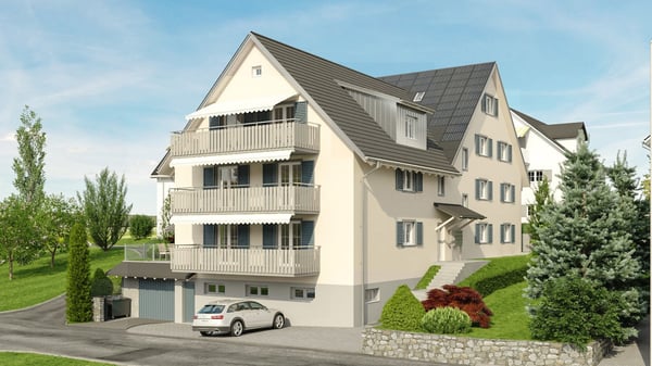 3.5 Zimmerwohnungim EG mit 82m2, Balkon 14 m2 Sitzplatz 12 m2, Richtung Süden 7