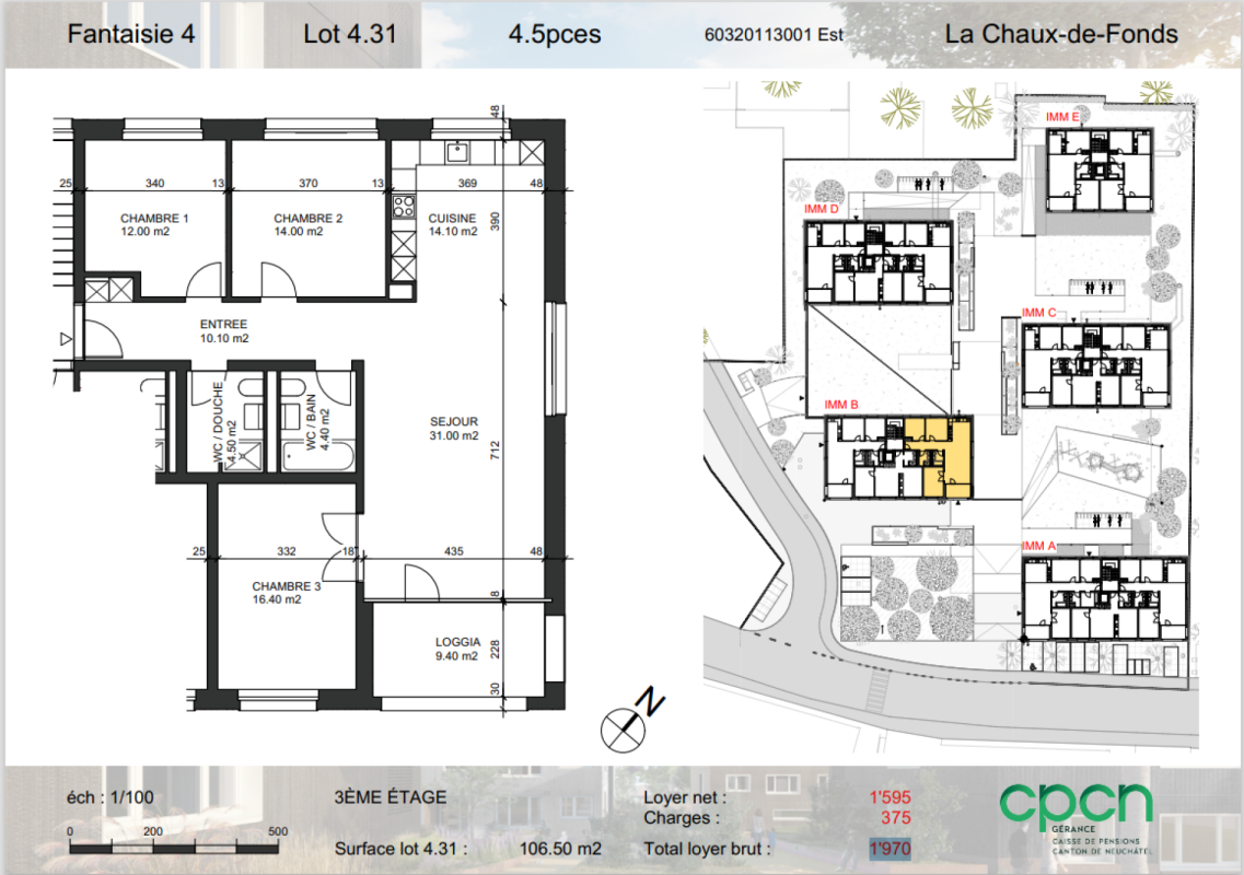Très bel appartement de 4.5 pièces avec balcon-loggia