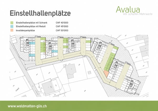 Einstellplätze mit dazugehörigem Schrank oder Reduit in Glis 2