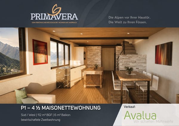4.5-Zimmer-Maisonette als bewirtschaftete Zweitwohnung in Saas-Grund – Neubau 2026 | WHG P1 2