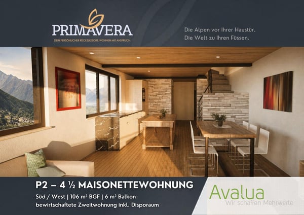 Bewirtschaftete 4.5-Zimmer-Maisonette-Zweitwohnung inkl. Disporaum in Saas-Grund – Neubau 2026 2