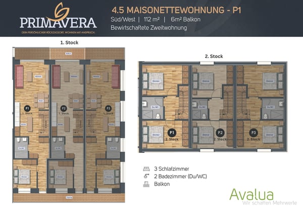 4.5-Zimmer-Maisonette als bewirtschaftete Zweitwohnung in Saas-Grund – Neubau 2026 | WHG P1 5