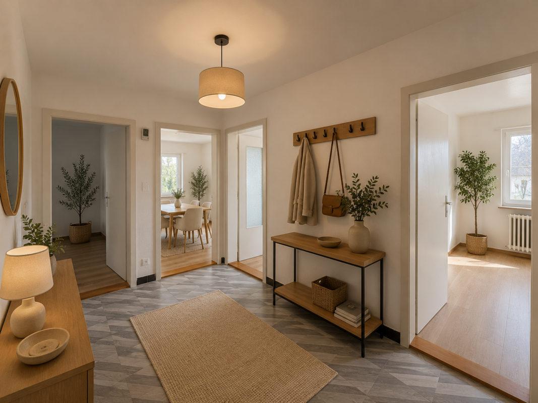 Tramelan, bel appartement de 4.5 pièces au rez avec balcon