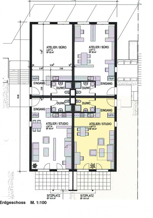 1-Zimmer-LOFT-Studio mit Gartensitzplatz 7