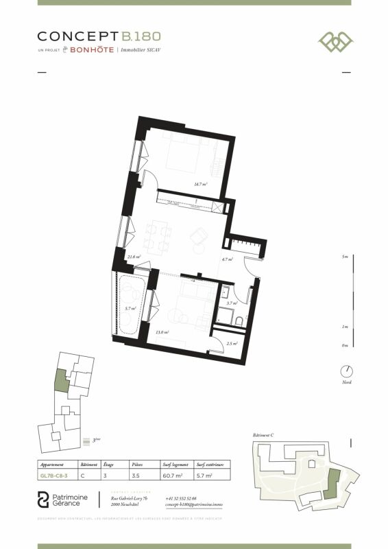Découvrez Concept B.180 à Neuchâtel - Logement de 3.0 pièces