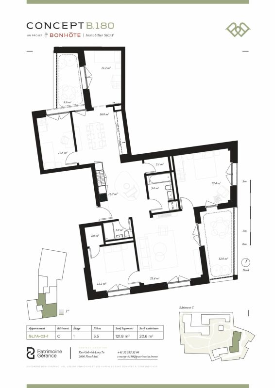 Découvrez Concept B.180 à Neuchâtel - Logement de 5.5 pièces