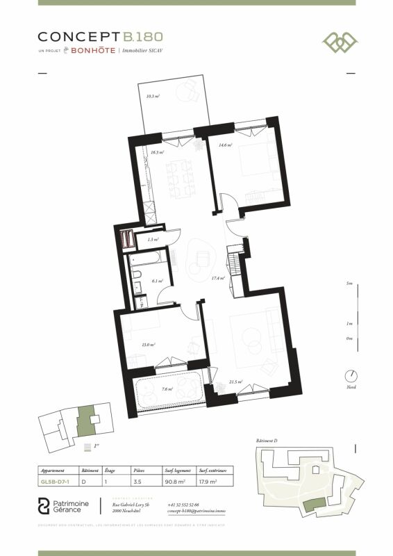 Découvrez le projet Concept B.180 - Appartement neuf de 3.5 pièces avec loggia et terrasse