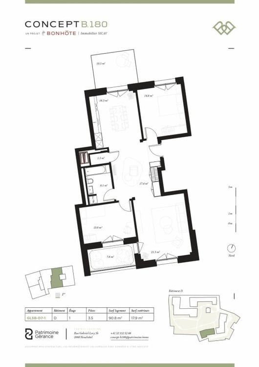 Découvrez le projet Concept B.180 - Appartement neuf de 3.5 pièces avec loggia et terrasse 7