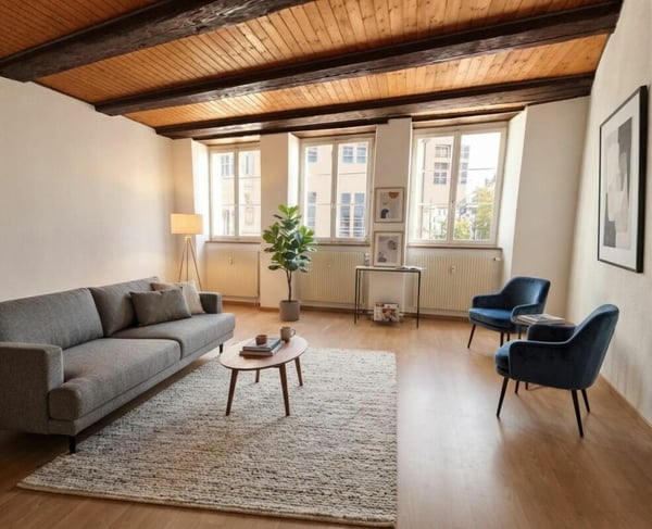 DUPLEX DE 2.5 PIÈCES AVEC POUTRES APPARENTES AU COEUR DE LA VIEILLE VILLE DE BIENNE 1